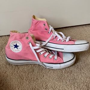 Pink chucks, high top, size 10 in woman’s